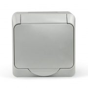 Розетка 1-м ОП Nix 16А IP54 250В с заземл. с крышкой сер. TOKOV ELECTRIC TKE-NX-R1Z-C06-IP54 TKE-NX-R1Z-C06-IP54