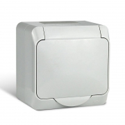 Розетка 1-м ОП Nix 16А IP54 250В с заземл. с крышкой сер. TOKOV ELECTRIC TKE-NX-R1Z-C06-IP54 TKE-NX-R1Z-C06-IP54