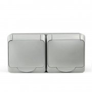 Розетка 2-м ОП Nix 16А IP54 250В с заземл. с крышкой сер. TOKOV ELECTRIC TKE-NX-R2Z-C06-IP54 TKE-NX-R2Z-C06-IP54