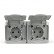 Розетка 2-м ОП Nix 16А IP54 250В с заземл. с крышкой сер. TOKOV ELECTRIC TKE-NX-R2Z-C06-IP54 TKE-NX-R2Z-C06-IP54