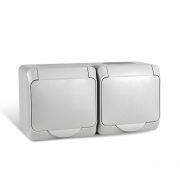 Розетка 2-м ОП Nix 16А IP54 250В с заземл. с крышкой сер. TOKOV ELECTRIC TKE-NX-R2Z-C06-IP54 TKE-NX-R2Z-C06-IP54