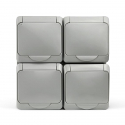 Розетка 4-м ОП Nix 16А IP54 250В с заземл. с крышкой сер. TOKOV ELECTRIC TKE-NX-R4Z-C06-IP54 TKE-NX-R4Z-C06-IP54