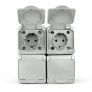 Розетка 4-м ОП Nix 16А IP54 250В с заземл. с крышкой сер. TOKOV ELECTRIC TKE-NX-R4Z-C06-IP54 TKE-NX-R4Z-C06-IP54