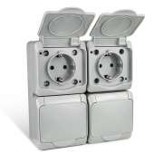 Розетка 4-м ОП Nix 16А IP54 250В с заземл. с крышкой сер. TOKOV ELECTRIC TKE-NX-R4Z-C06-IP54 TKE-NX-R4Z-C06-IP54