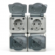 Розетка 4-м ОП Nix 16А IP54 250В с заземл. с прозр. крышкой сер. TOKOV ELECTRIC TKE-NX-R4Z-C06T-IP54 TKE-NX-R4Z-C06T-IP54