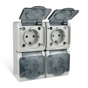 Розетка 4-м ОП Nix 16А IP54 250В с заземл. с прозр. крышкой сер. TOKOV ELECTRIC TKE-NX-R4Z-C06T-IP54 TKE-NX-R4Z-C06T-IP54