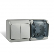 Блок ОП Nix (розетка 16А 250В с заземл. + 2-кл. выкл. 10А) IP54 сер. TOKOV ELECTRIC TKE-NX-V2RZ-C06T-IP54 TKE-NX-V2RZ-C06T-IP54