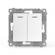 Выключатель 2-кл. СП Pixel 10А IP20 с индикатором механизм бел. TOKOV ELECTRIC TKE-PX-V2I-C01 TKE-PX-V2I-C01