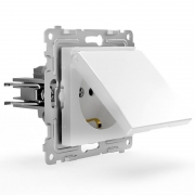 Розетка 1-м СП Pixel 16А IP20 с заземл. защ. шторки с крышкой механизм бел. TOKOV ELECTRIC TKE-PX-R1ZSW1-C01 TKE-PX-R1ZSW1-C01
