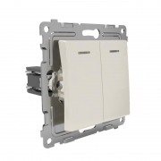 Выключатель 2-кл. СП Pixel 10А IP20 с индикатором механизм беж. TOKOV ELECTRIC TKE-PX-V2I-C02 TKE-PX-V2I-C02