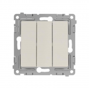 Выключатель 3-кл. СП Pixel 10А IP20 механизм беж. TOKOV ELECTRIC TKE-PX-V3-C02 TKE-PX-V3-C02