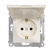 Розетка 1-м СП Pixel 16А IP20 с заземл. защ. шторки с крышкой механизм беж. TOKOV ELECTRIC TKE-PX-R1ZSW1-C02 TKE-PX-R1ZSW1-C02
