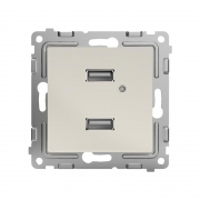 Розетка 2-м USB СП Pixel тип A+A 5В 1х2.1А 2х1.05А механизм беж. TOKOV ELECTRIC TKE-PX-2USB-C02 TKE-PX-2USB-C02