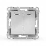 Выключатель 2-кл. СП Pixel 10А IP20 с индикатором механизм алюм. TOKOV ELECTRIC TKE-PX-V2I-C03 TKE-PX-V2I-C03