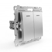 Выключатель 2-кл. СП Pixel 10А IP20 с индикатором механизм алюм. TOKOV ELECTRIC TKE-PX-V2I-C03 TKE-PX-V2I-C03