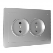 Розетка 2-м СП Pixel 16А IP20 без заземл. в сборе алюм. TOKOV ELECTRIC TKE-PX-R2F-C03 TKE-PX-R2F-C03