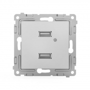 Розетка 2-м USB СП Pixel тип A+A 5В 1х2.1А 2х1.05А механизм алюм. TOKOV ELECTRIC TKE-PX-2USB-C03 TKE-PX-2USB-C03