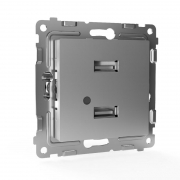 Розетка 2-м USB СП Pixel тип A+A 5В 1х2.1А 2х1.05А механизм алюм. TOKOV ELECTRIC TKE-PX-2USB-C03 TKE-PX-2USB-C03