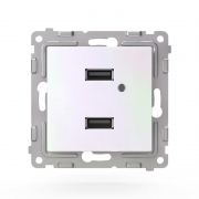 Розетка 2-м USB СП Pixel тип A+A 5В 1х2.1А 2х1.05А механизм перламутр. TOKOV ELECTRIC TKE-PX-2USB-C04 TKE-PX-2USB-C04