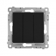 Выключатель 3-кл. СП Pixel 10А IP20 механизм карбон TOKOV ELECTRIC TKE-PX-V3-C14 TKE-PX-V3-C14