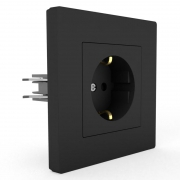 Розетка 1-м СП Pixel 16А IP20 с заземл. защ. шторки в сборе карбон TOKOV ELECTRIC TKE-PX-R1FZSF-C14 TKE-PX-R1FZSF-C14