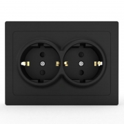 Розетка 2-м СП Pixel 16А IP20 с заземл. защ. шторки в сборе карбон TOKOV ELECTRIC TKE-PX-R2FZSF-C14 TKE-PX-R2FZSF-C14