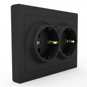 Розетка 2-м СП Pixel 16А IP20 с заземл. защ. шторки в сборе карбон TOKOV ELECTRIC TKE-PX-R2FZSF-C14 TKE-PX-R2FZSF-C14