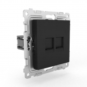 Розетка компьютерная 2-м СП Pixel RJ45 кат.5E механизм карбон TOKOV ELECTRIC TKE-PX-RC2-C14 TKE-PX-RC2-C14