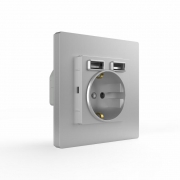 Розетка 1-м СП Pixel с заземл. с 2-мя заряд. устр. USB тип A+A механизм алюм. TOKOV ELECTRIC TKE-PX-R1U2A-C03 TKE-PX-R1U2A-C03