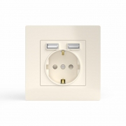 Розетка 1-м СП Pixel с заземл. с 2-мя заряд. устр. USB тип A+A механизм беж. TOKOV ELECTRIC TKE-PX-R1U2A-C02 TKE-PX-R1U2A-C02