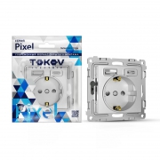 Розетка 1-м СП Pixel IP20 с заземл. с 2-мя заряд. устр. USB тип A+C механизм алюм. TOKOV ELECTRIC TKE-PX-R1U2AC-C03 TKE-PX-R1U2AC-C03