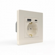 Розетка 1-м СП Pixel IP20 с заземл. с 2-мя заряд. устр. USB тип A+C механизм беж. TOKOV ELECTRIC TKE-PX-R1U2AC-C02 TKE-PX-R1U2AC-C02