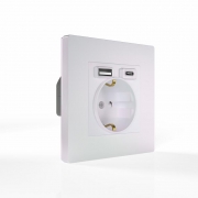 Розетка 1-м СП Pixel IP20 с заземл. с 2-мя заряд. устр. USB тип A+C механизм перламутр. TOKOV ELECTRIC TKE-PX-R1U2AC-C04 TKE-PX-R1U2AC-C04