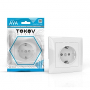 Розетка 1-м СП AVA 16А IP20 с заземл. защ. шторки в сборе бел. TOKOV LIGHT TKL-AV-R1FZSF-C01 TKL-AV-R1FZSF-C01