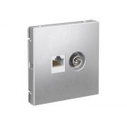 Розетка компьютерная + телевизионная 2-м ArtGallery RJ45 + TV кат.5E алюм. SE GAL000389 GAL000389