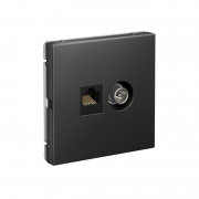 Розетка компьютерная + телевизионная 2-м ArtGallery RJ45 + TV кат.5E базальт SE GAL001489 GAL001489