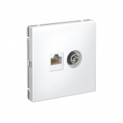 Розетка компьютерная + телевизионная 2-м ArtGallery RJ45 + TV кат.5E бел. SE GAL000189 GAL000189