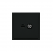 Розетка компьютерная + телевизионная 2-м ArtGallery RJ45 + TV кат.5E карбон SE GAL001089 GAL001089