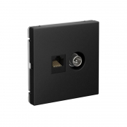 Розетка компьютерная + телевизионная 2-м ArtGallery RJ45 + TV кат.5E карбон SE GAL001089 GAL001089