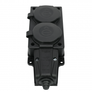 Колодка удлинителя 2-м MultiSet 16А 250В IP44 с заземл. каучук черн. SE MST4102BK MST4102BK