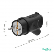 Вилка угловая MultiSet 16А 250В IP44 с заземл. каучук черн. SE MST1102BK MST1102BK