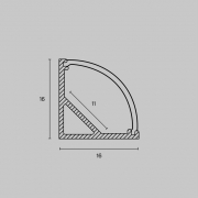 Профиль алюминиевый накладной 16х16 Maytoni ALM008S-2M ALM008S-2M