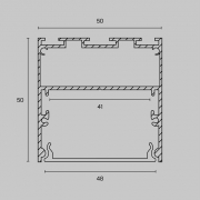 Профиль алюминиевый накладной-подвесной 50х50 Maytoni ALM-5050-S-2M ALM-5050-S-2M