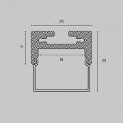 Профиль алюминиевый накладной-подвесной 20х20 Maytoni ALM-2020B-S-2M ALM-2020B-S-2M