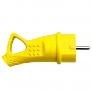 Вилка электрическая 1ф 16А 250В IP44 однофазная с ушком каучук желт. Universal 3080 3080