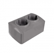 Розетка 2-м ОП Клио 16А IP44 с заземл. сер. UNIVersal К2231-Gr К2231-Gr