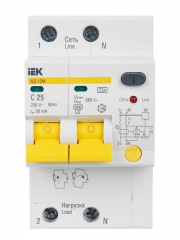 Выключатель автоматический дифференциального тока 2п C 25А 30мА тип A 4.5кА АД-12М KARAT IEK MAD12-2-025-C-030 MAD12-2-025-C-030