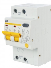 Выключатель автоматический дифференциального тока 2п C 16А 10мА тип AC 4.5кА АД-12 KARAT IEK MAD10-2-016-C-010 MAD10-2-016-C-010