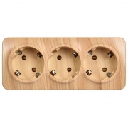 Розетка 3-м ОП GLORY РС23-3-ХС 16А с заземл. сосна IEK ERH31-K34-16 ERH31-K34-16