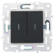 Выключатель 2-кл. SKANDY 10А SK-V04G графит IEK SK-V20-0-10-K53 SK-V20-0-10-K53